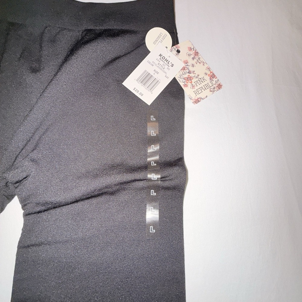 Women's Pink Republic Cozy‎ Fleece Black Stretch Leggings S NEW